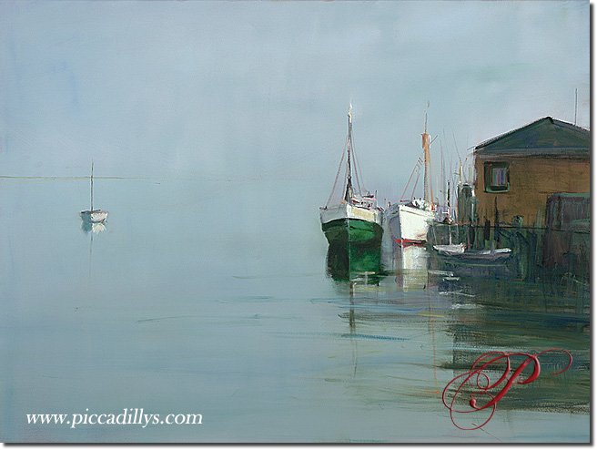 Boats At Wharf  By Anne Packard