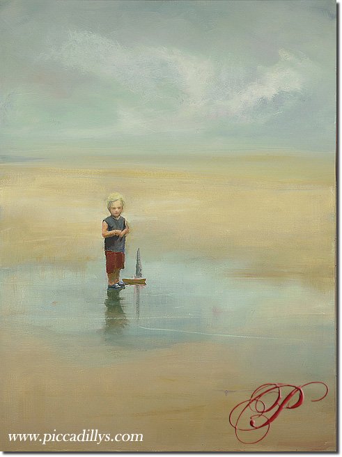 Boy At Beach by Anne Packard